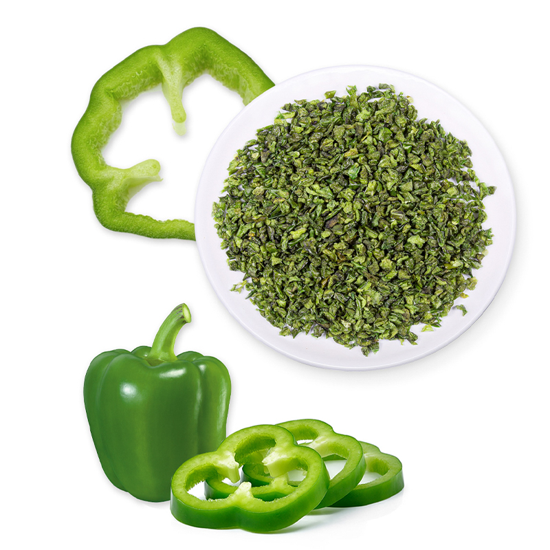 Pimenta verde desidratada